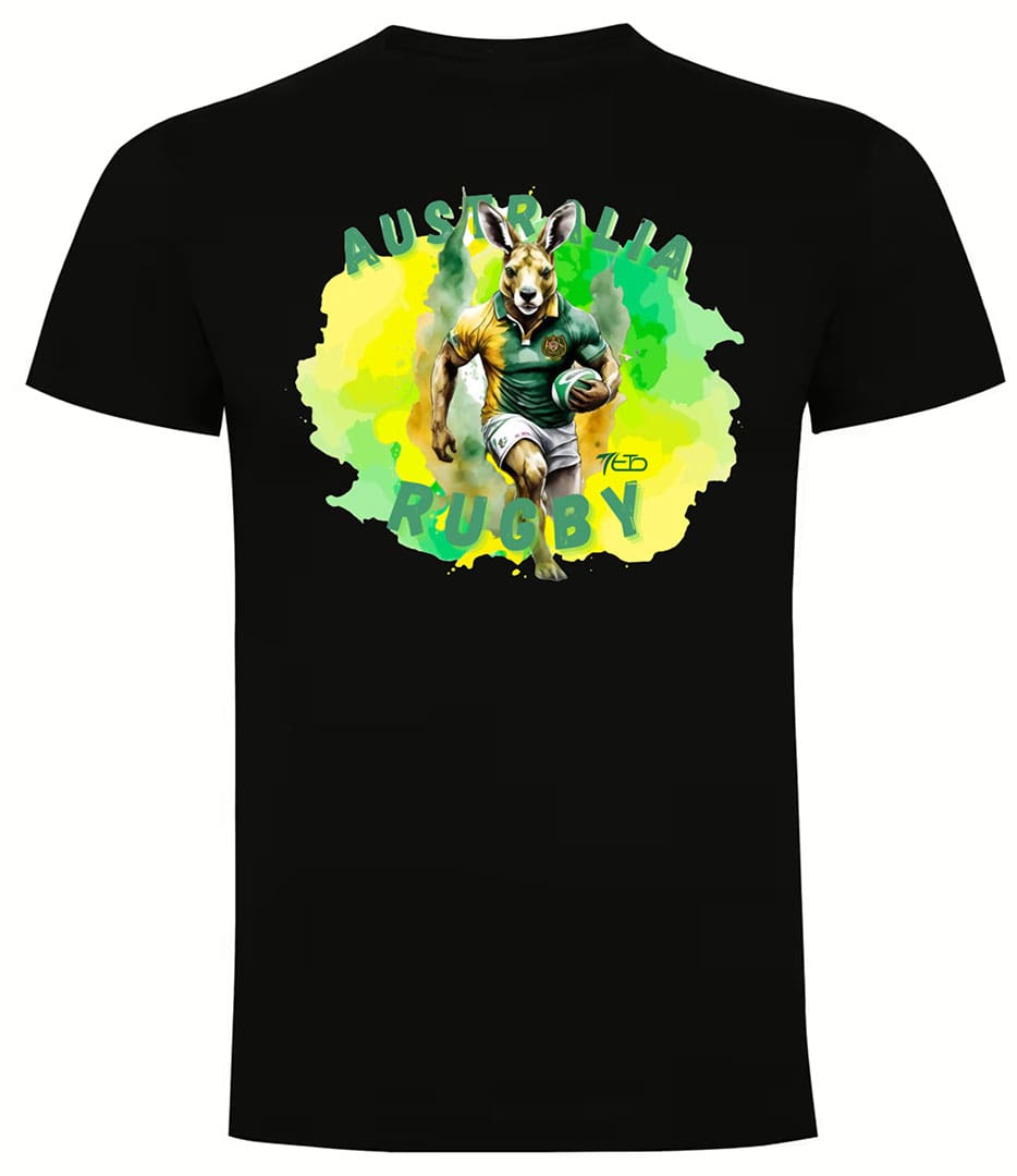 Camiseta Australia Rugby negra