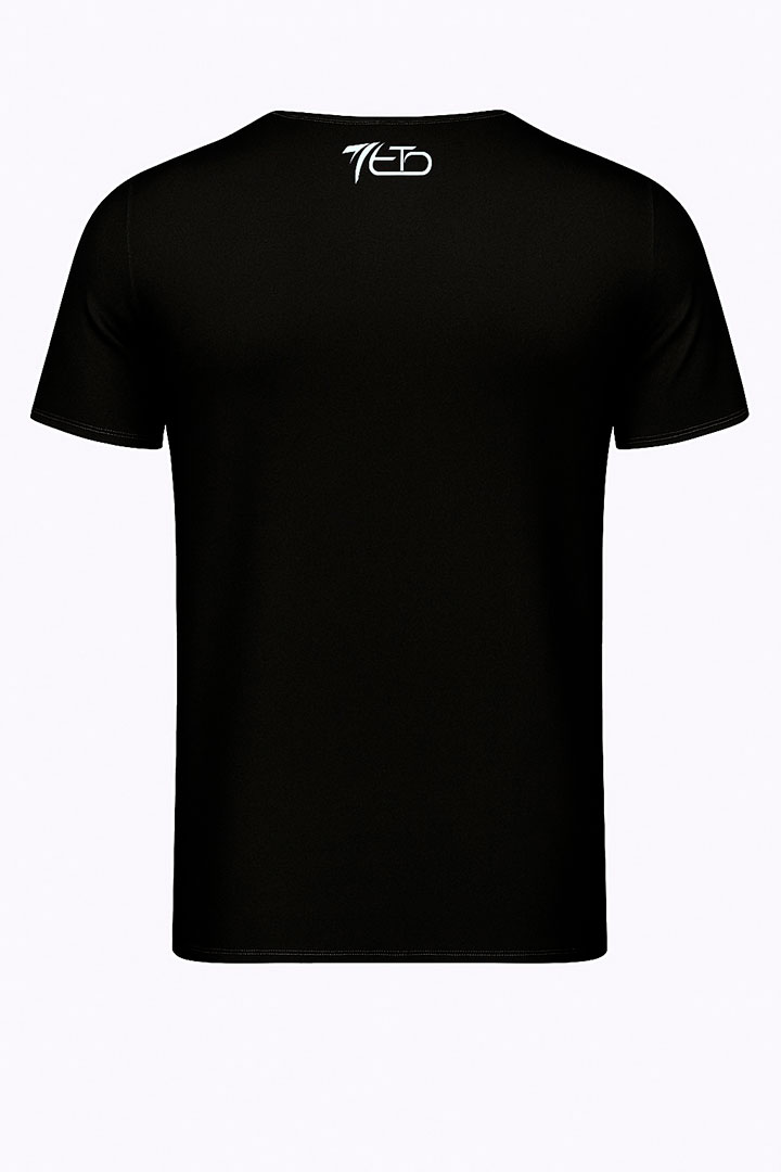 Camiseta negra rugby 100% algodón