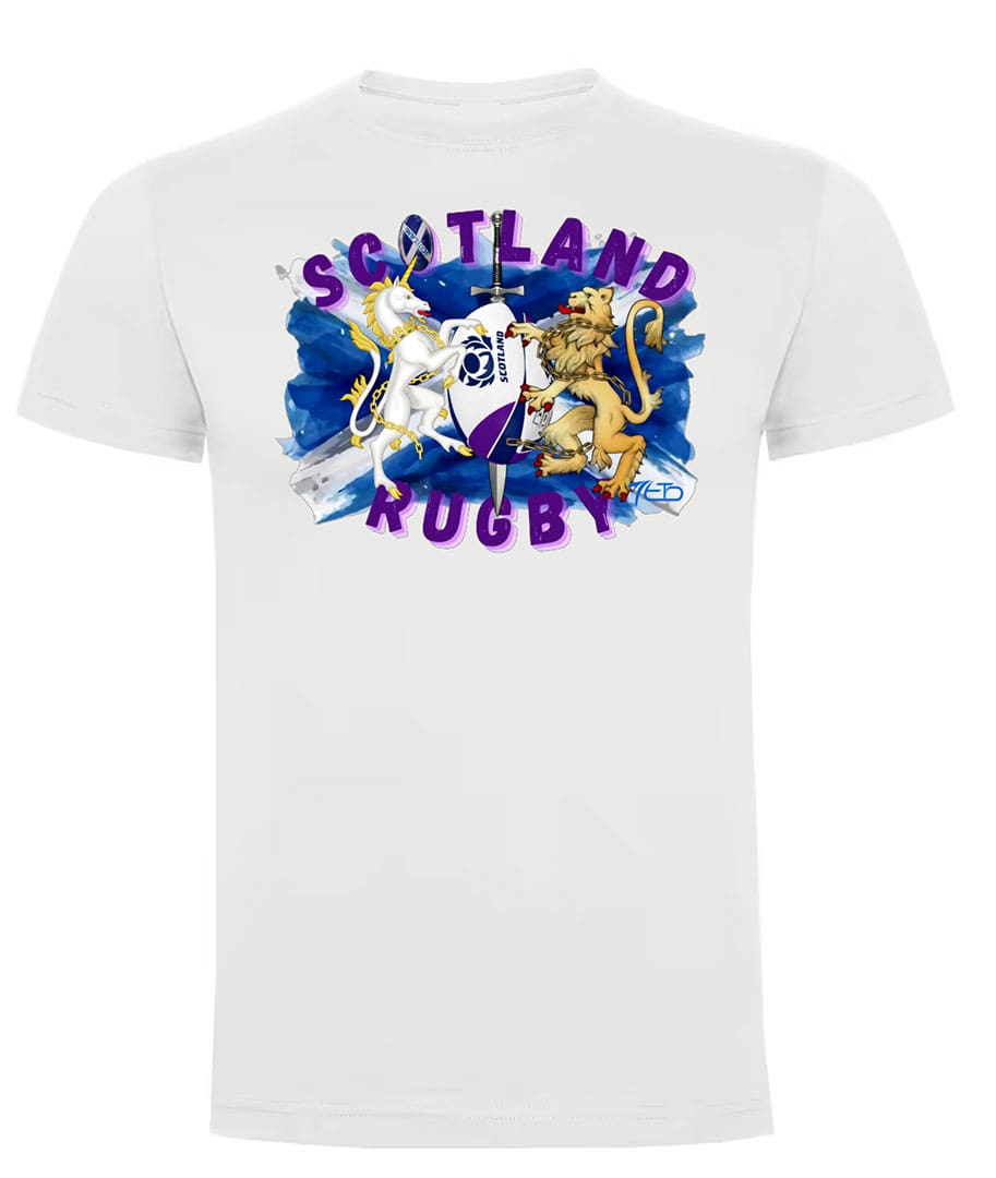 Camiseta Escocia Rugby blanca