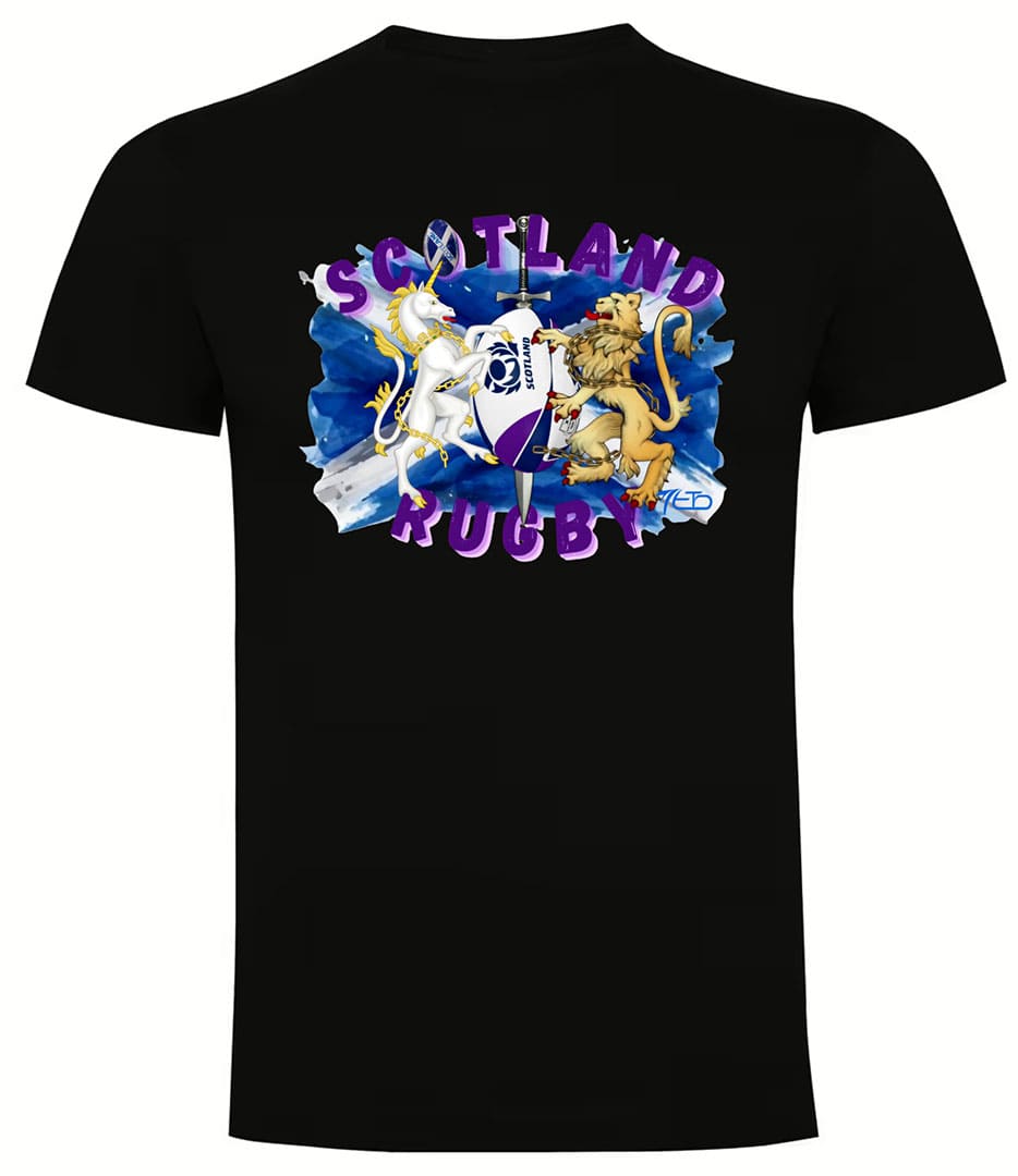 Camiseta Escocia Rugby negra