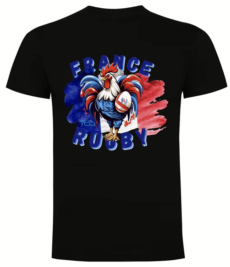 Camiseta Francia Rugby negra