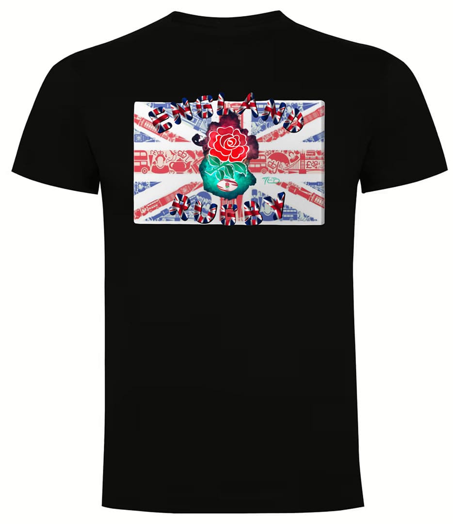 Camiseta Inglaterra Rugby negra