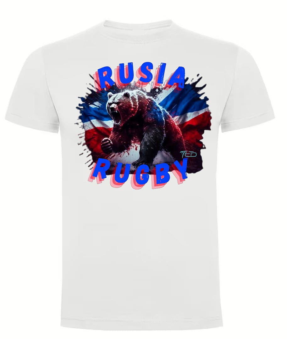 Camiseta Rusia Rugby blanca