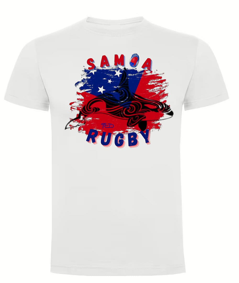 Camiseta Samoa Rugby blanca