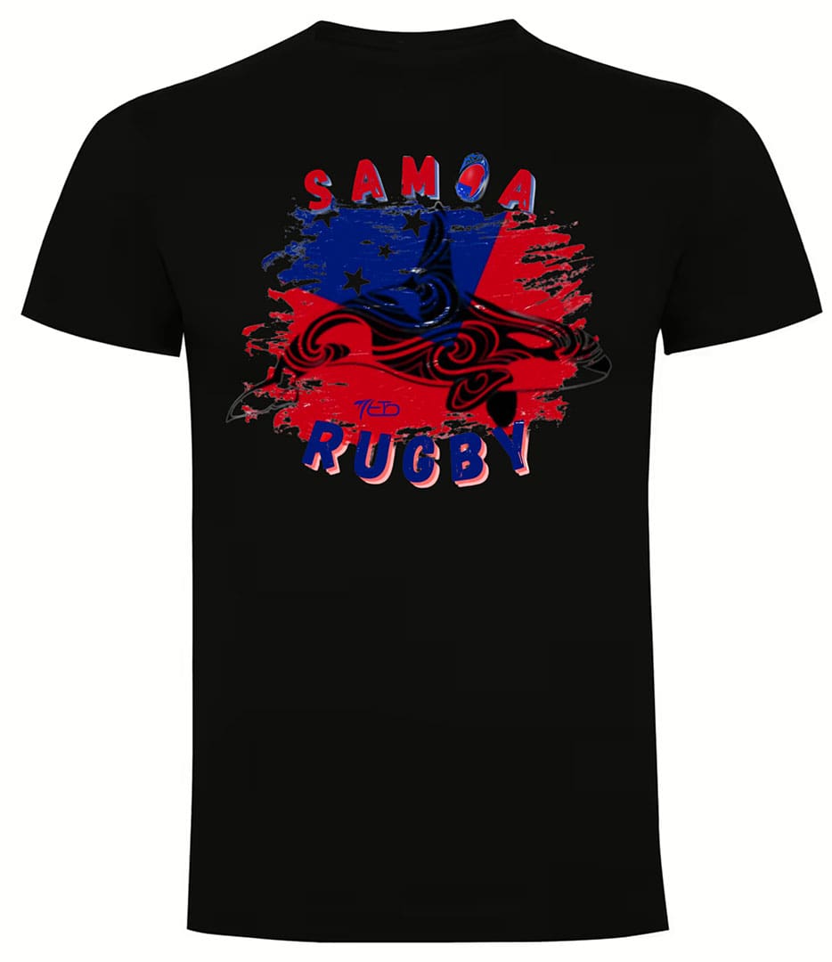 Camiseta Samoa Rugby negra