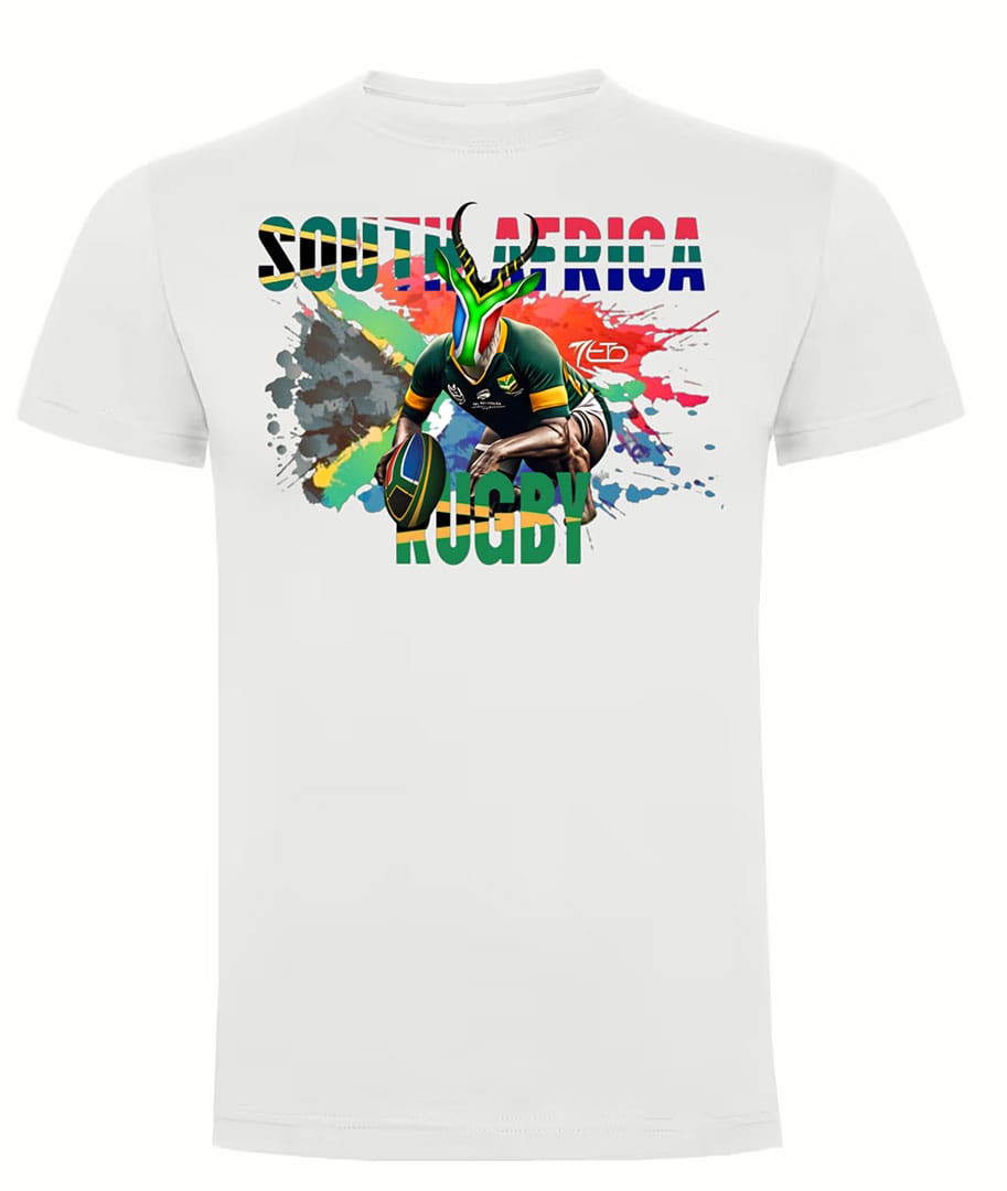 Camiseta Sudáfrica Rugby blanca